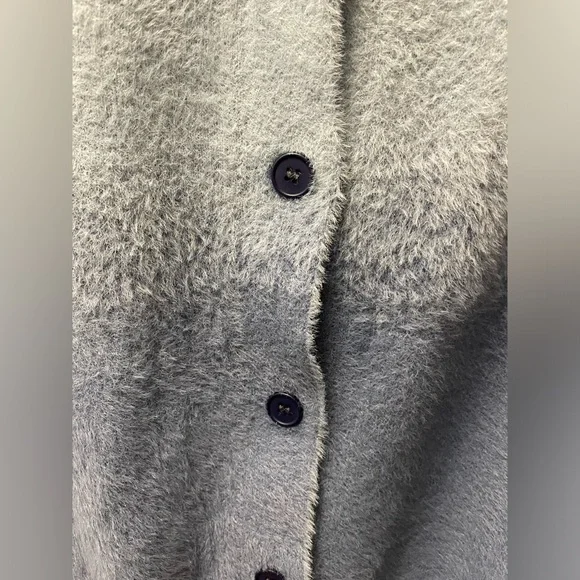 Ombré Blue Fuzzy Knit Cardigan - Picture 3 of 4